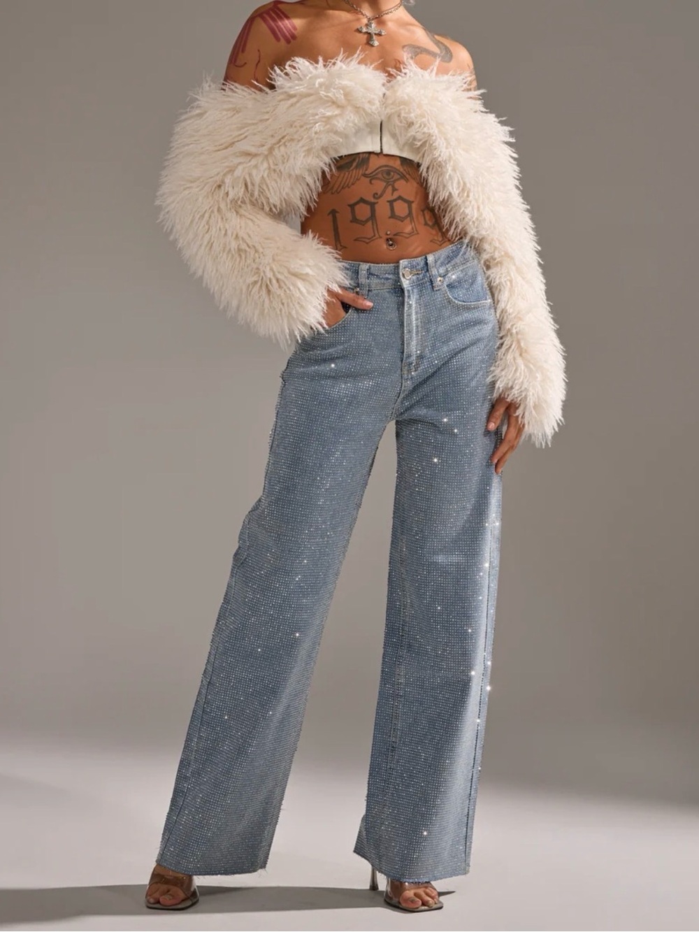 AKIRA Dancing Queen Relaxed Denim Wide-Leg Jeans